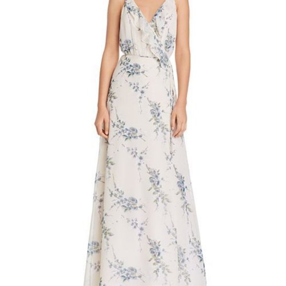 NWT WAYF Emma Ruffled Floral Wrap Dress - Picture 3 of 7